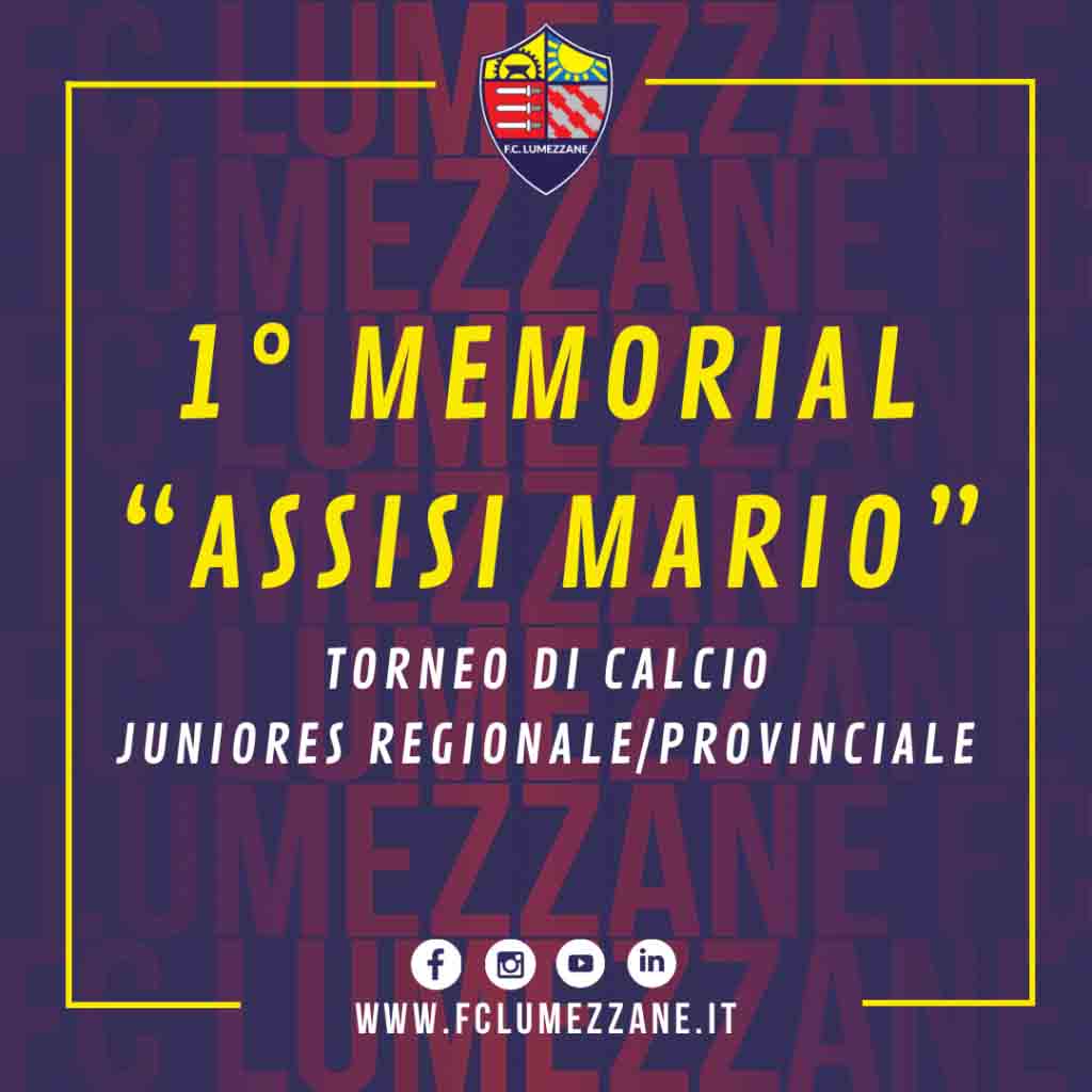 1° Memorial “Assisi Mario” - Il programma del torneo